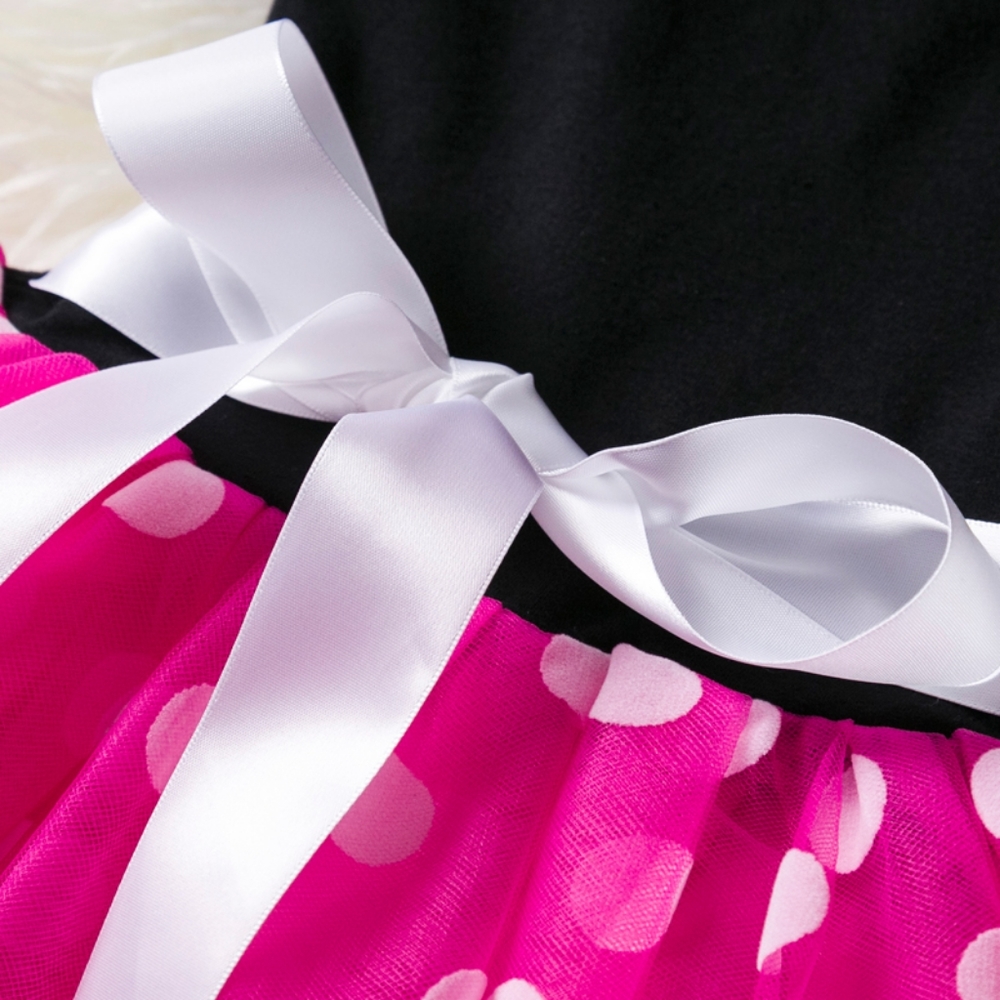 Girls 5T Minnie Mouse Pink & White Polka Dot Birthday Baby Dress w/ Mouse Ears - Picture 6 of 10